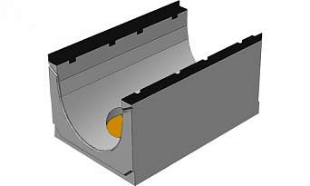 BGM Массивный лоток DN500, №. 15-0, с вертикальным водосливом, без уклона