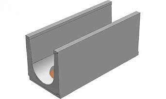 BGU Универсальный лоток DN300, №. 10-0, с вертикальным водосливом,без уклона